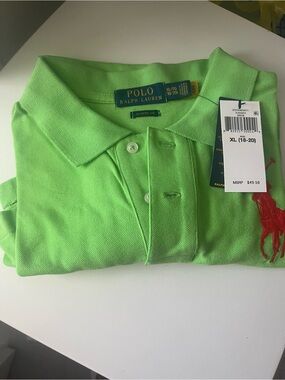 Polo by Ralph Lauren Neon Green Classic Fit Polo - XL